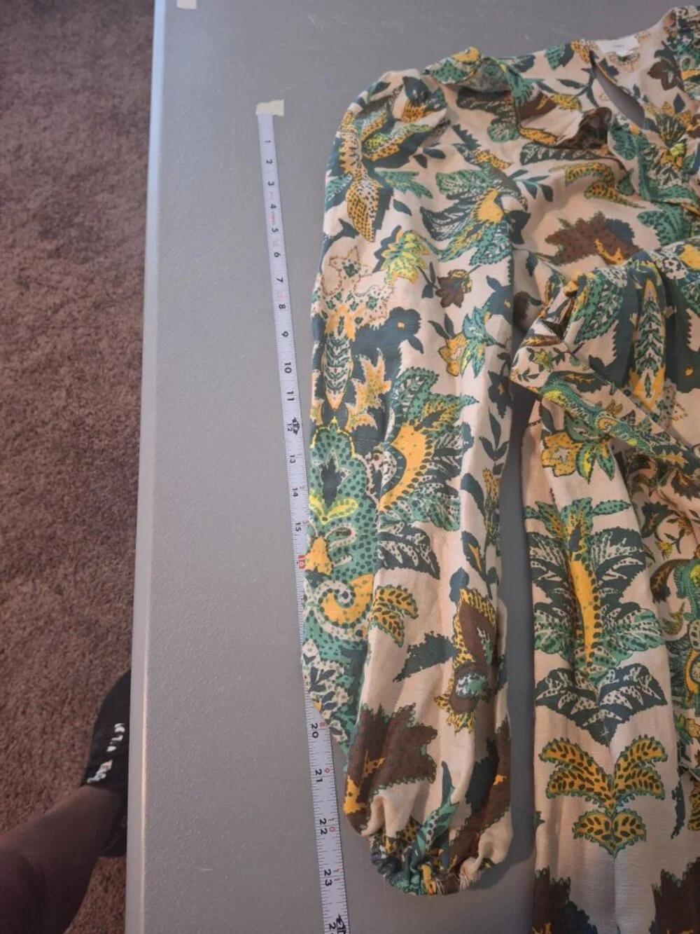 A Loves A Maxi Dress M Paisley Floral Puff Sleeve Boho Cottagecore Belted